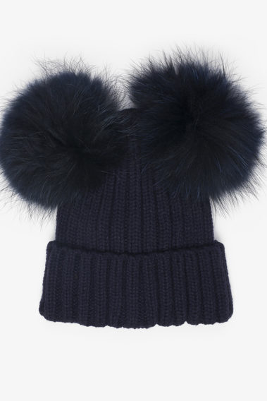 Bonnet double pompon