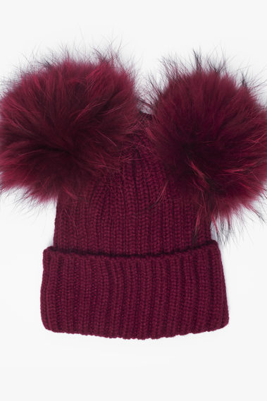 Bonnet double pompon